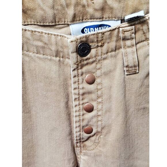 VINTAGE Old Navy Y2K '02 Tan Push Button Jeans Size 10 ~ Retro Funky Hippie Boho - Picture 3 of 8